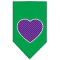 Unconditional Love Purple Swiss Dot Heart Screen Print Bandana Emerald Green Large UN916241